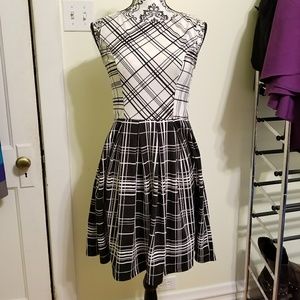 Xhiliaration Black/White Plaid Dress, S